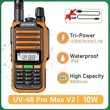 Рація Baofeng UV-68 Pro Max V2 orange