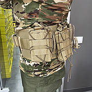Пояс розвантажувальний з Моллі, підсумки, Койот, валберт з підсумками, покращений тактичний бойовий пояс з Моллі, фото 3