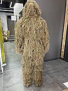 Маскувальний костюм Кікімора (Geely), нитка Койот, розмір L-XL до 80 кг, костюм розвідника, маскхалат кікімора, фото 9