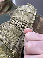 Плитоноска з підсумками та напашником, подвійне швидке скидання, з камербандами, Український Піксель, MOLLE, Cordura 1000D Мультикам, фото 5