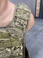 Плитоноска з підсумками та напашником, подвійне швидке скидання, з камербандами, Український Піксель, MOLLE, Cordura 1000D Мультикам, фото 10