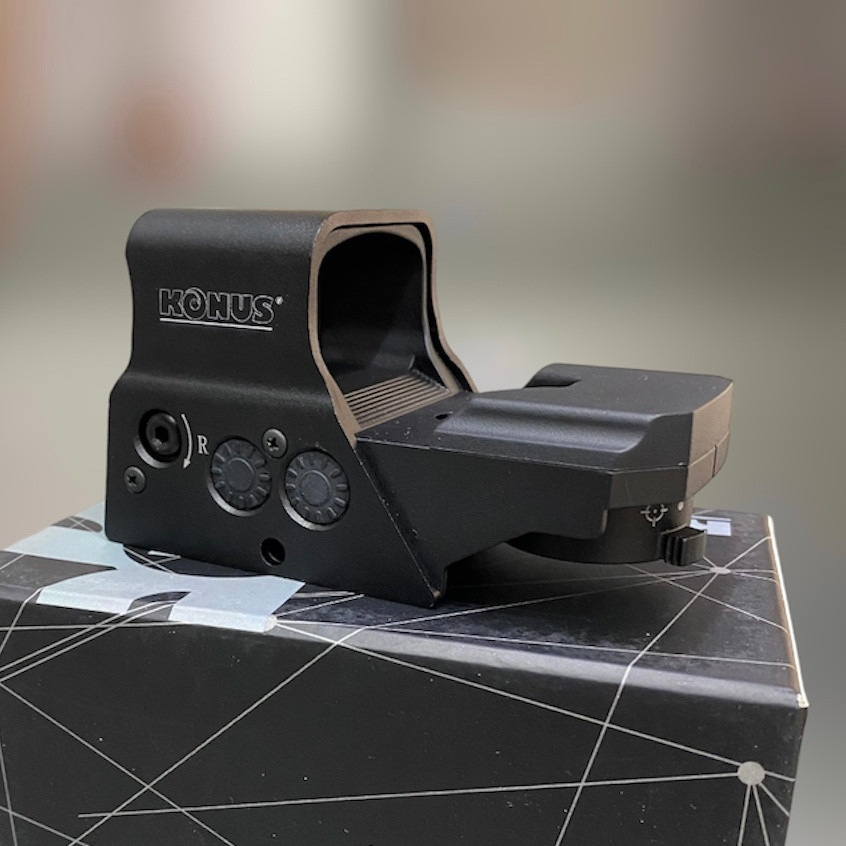 Коліматорний приціл KONUS SIGHT-PRO R8, з підзарядкою, 8 сіток, кріплення на 22 мм / 11 мм, фото 1