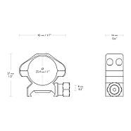 Кільця Hawke Precision Steel, 25.4 мм, Low, на Weaver / Picatinny (23000), фото 3