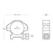 Кільця Hawke Precision Steel, 30 мм, Low, на Weaver / Picatinny (23005), фото 3
