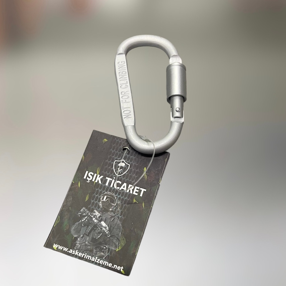 Карабін з муфтою, Single Sword, колір Сріблястий, до 100 кг, алюмінієвий сплав, карабін тактичний, фото 1