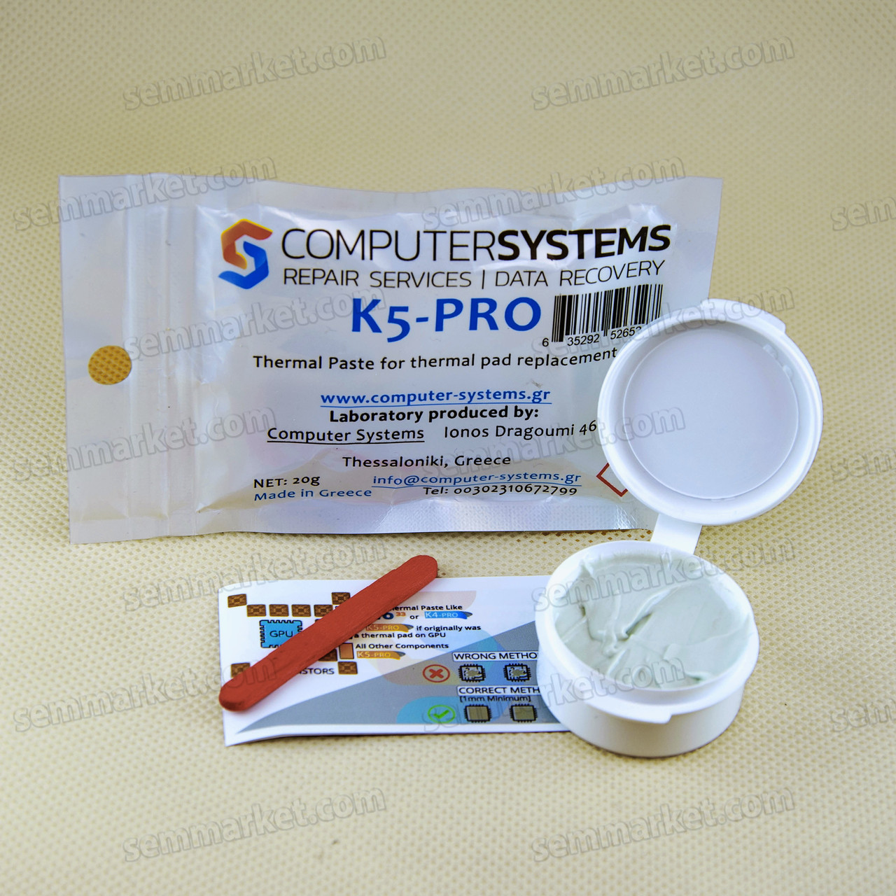 Термопрокладка жидкая K5-PRO Греция 5.3W 20г оригинал термоинтерфейс термогель терможвачка - фото 2 - id-p324318918