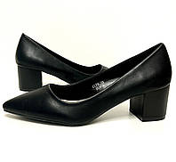 Черные классические женские туфли лодочки на каблуке 36 37 38 39 40