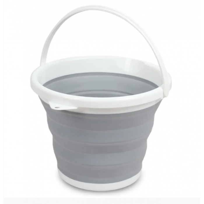 Тор! Ведро 10 литров туристическое складное Collapsible Bucket Серый - фото 3 - id-p2084266588