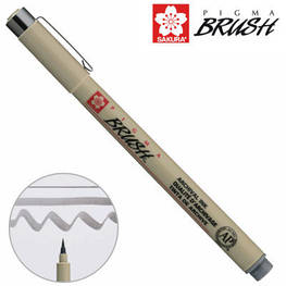 Лайнер Sakura пензель PIGMA Brush, Сірий (084511333017)