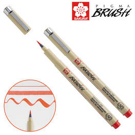 Лайнер Sakura пензель PIGMA Brush, Червоний (084511352094)