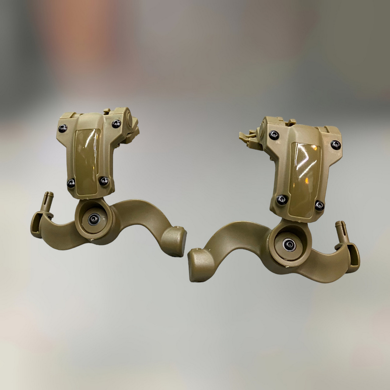 Кріплення для навушників на шолом HD-ACC-08, адаптер чебурашка для навушників на рейку ARC, колір — Койот, фото 1