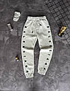 Спортивні штани чоловічі білі зимові теплі 3х нитка брендові Balenciaga (Баленсіага), фото 3