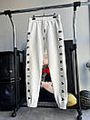 Спортивні штани чоловічі білі зимові теплі 3х нитка брендові Balenciaga (Баленсіага), фото 5
