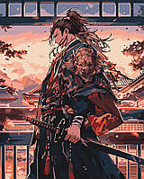 Картина Рисование по номерам самураи 40х50 Набор для росписи Холст на деревянном подрамнике Самурай BrushMe