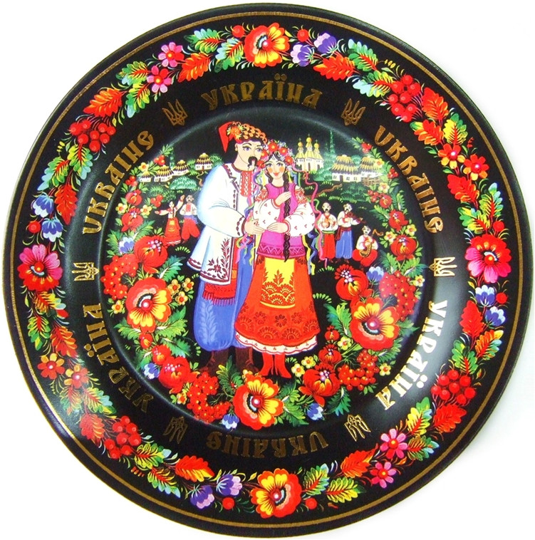 Тарілка декоративна Петриківський розпис (парочка) 21 см Гранд Презент UK-MT-085