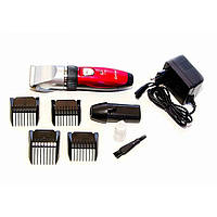 Тор! Машинка для стрижки волос Gemei/Geemy GM-6001 + аккумулятор Красная