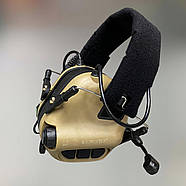 Навушники тактичні Earmor M32, активні, зі знімним мікрофоном і гарнітурою, активні навушники військові, колір – Койот, фото 8