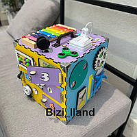 Бизикуб разноцветный 30*30*30, деревянный куб, развивающий куб для ребёнка, бізікуб, бізіборд