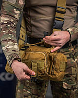 Сумка тактическая нагрудная модульная молли на 5 л МТК койот Армейская нагрудная сумка койот