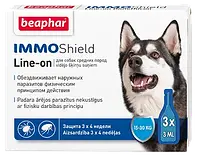 Капли противопаразитарные Beaphar Immo Shield Беафар для собак с силиконовым маслом 15-30 кг 3 пипетки