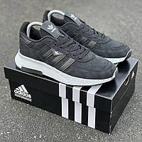 Мужские замшевые кроссовки "Adidas" Black (40, 41 размеры)