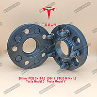 Колесные проставки 20мм Tesla Model 3 Tesla Model Y 2см 5х114,3 DIA 64,1 со шпильками 14x1.5 кованая