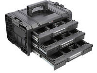 Ящик модульный Т3 системы S12 пластиковый с 3 выдвижными ящиками YATO 450x320x240мм