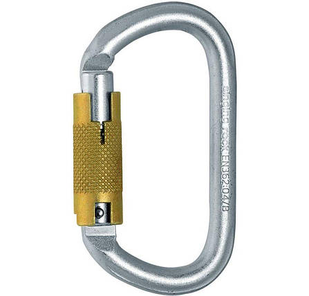 Сталевий карабін з муфтою Singing Rock Oval Connector Triple Lock (Silver), фото 1