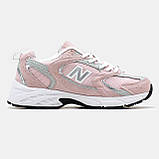 Жіночі кросівки New Balance 530 Pink Silver White, рожеві замшеві кросівки нью беленс 530 ню беланс NB 530 нб, фото 3