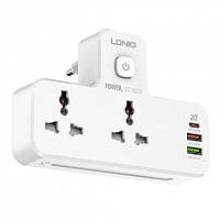 Тор! Сетевой разветвитель фильтр LDNIO SC2311 на 2 розетки 2 USB 3A + Type C