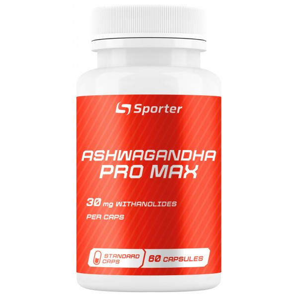 Ashwagandha PRO MAX Sporter - 60 капс - фото 1 - id-p2084557384