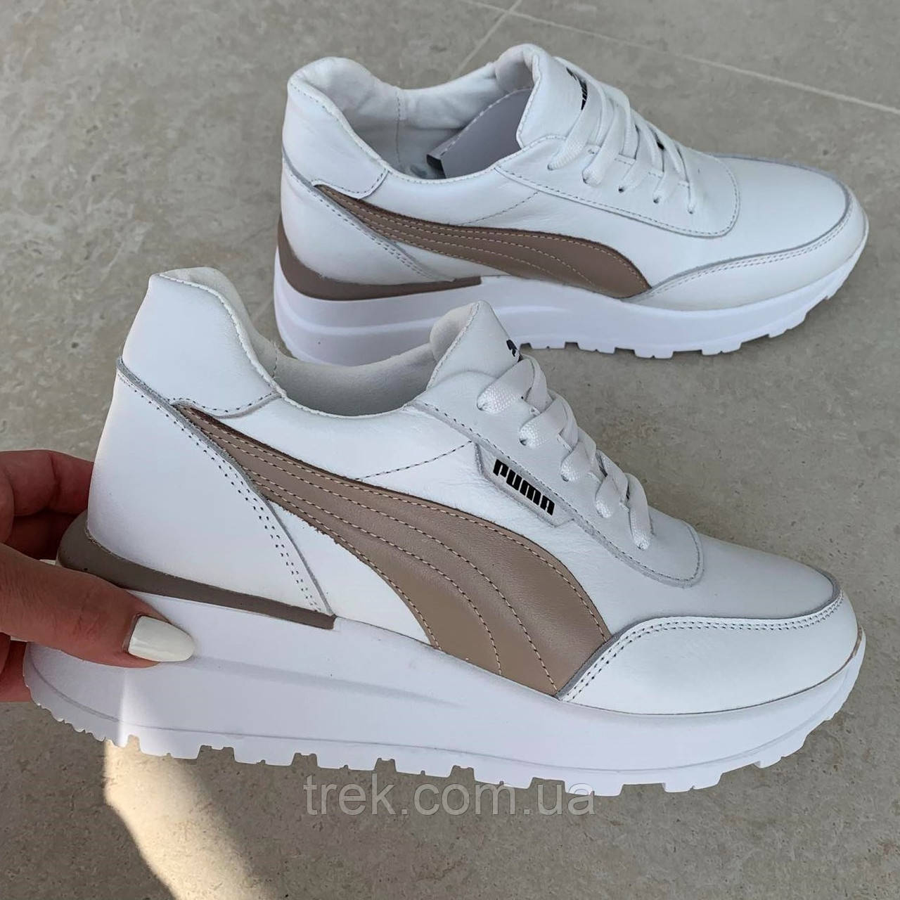 Кросівки жіночі шкіряні білі /23151/-37р, фото 1