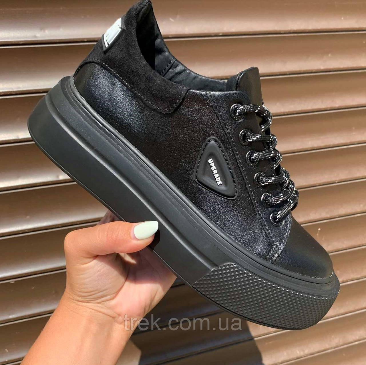 Кросівки жіночі шкіряні чорні /23181/ 39р, фото 1