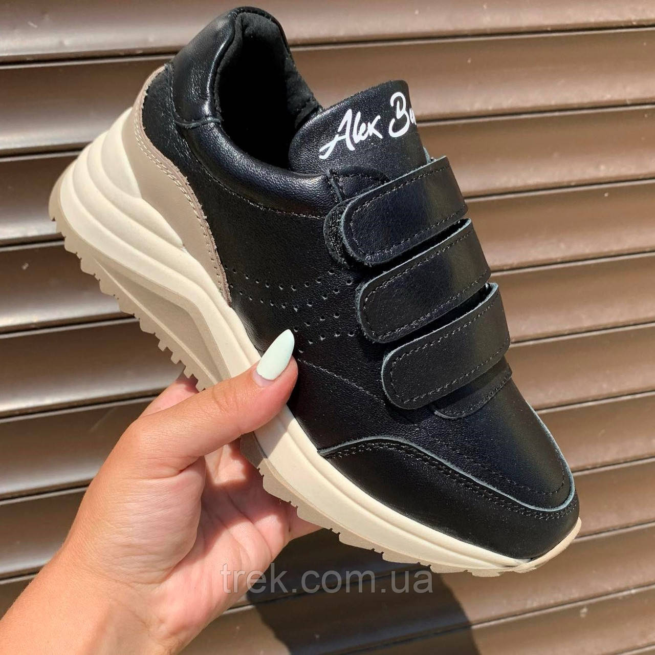 Кросівки жіночі шкіряні чорні /23185/ 32р, фото 1