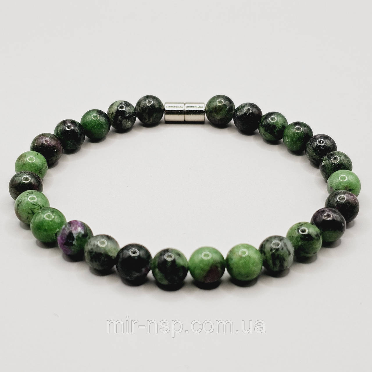 Браслет 100% натуральний Цоїзит 6,5 мм вага 14г розміри 18, 19, фото 1