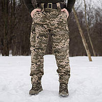 Тактичні зимові штани 4 кишені на флісі Grifon піксель