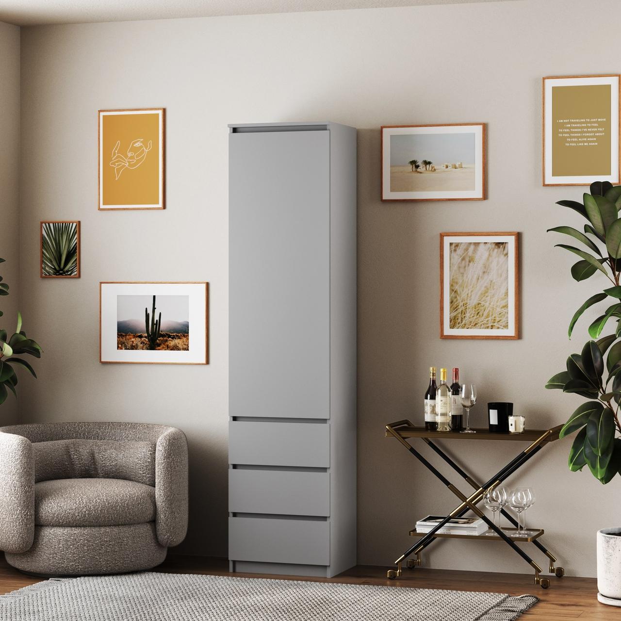 Шафа з шухлядами та полицями 2110х500х520 мм Сірий, фото 1