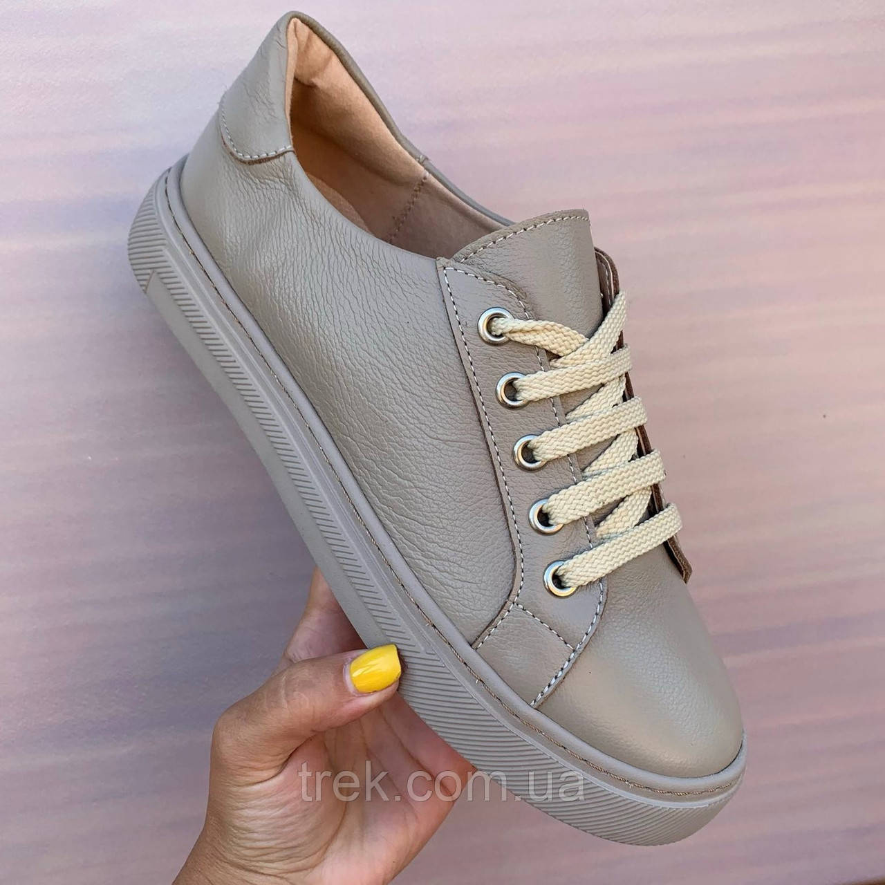 Кросівки жіночі шкіряні бежеві /23218/ 36р, фото 1