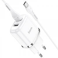 Тор! Мережевий зарядний пристрій Hoco N4 Aspiring 2 USB 2.4 A Type-C Білий