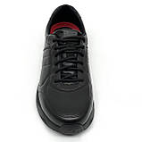 Чоловічі чорні шкіряні кросівки на шнурівці Міда весна-осінь 112227(1) розмір 40, фото 3