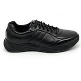 Чоловічі чорні шкіряні кросівки на шнурівці Міда весна-осінь 112227(1) розмір 40, фото 4