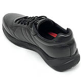 Чоловічі чорні шкіряні кросівки на шнурівці Міда весна-осінь 112227(1) розмір 40, фото 5