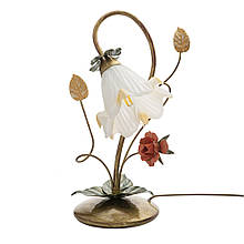 Настільна лампа металева на 1 скляний плафон у вигляді квітки Е14 30х41 см
