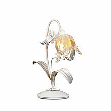 Настільна лампа металева біла/золото на 1 скляний плафон у вигляді квітки Е14 32х40 см