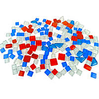 Набір шматочків мозаїки камінці мікс Білий, червоний, синій 200 гр 150-170 шт декоративні каміння для декору