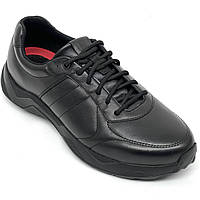 Мужские черные кожаные кроссовки на шнуровке Мида весна-осень 112227(1) размер 43