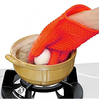 Тор! Жаропрочные перчатки-прихватки из силикона Antiscald Gloves Красные