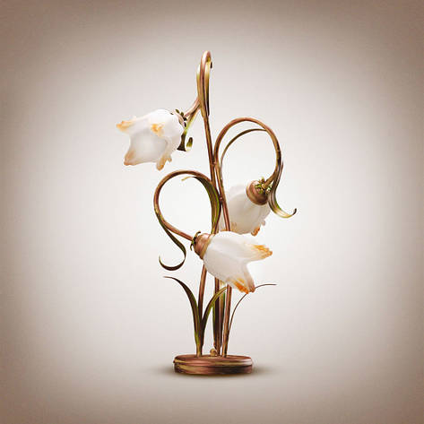 Декоративна настільна лампа на 3 плафони E14 метал очерет 35х66 см, фото 1