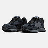 Чоловічі / жіночі кросівки New Balance 327 Black Grey, чорні замшеві кросівки нью беленс 327 NB 327 ню беланс нб, фото 2