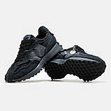 Чоловічі / жіночі кросівки New Balance 327 Black Grey, чорні замшеві кросівки нью беленс 327 NB 327 ню беланс нб, фото 5